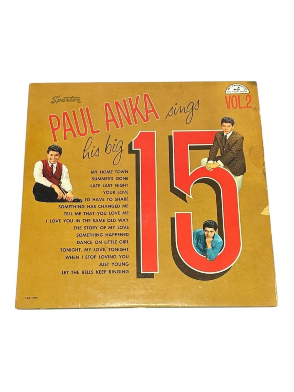 Vintage Paul Anka Vinyl LP Sings His Big 15 Vol.2 Sparton Pop Vocal Black Canada